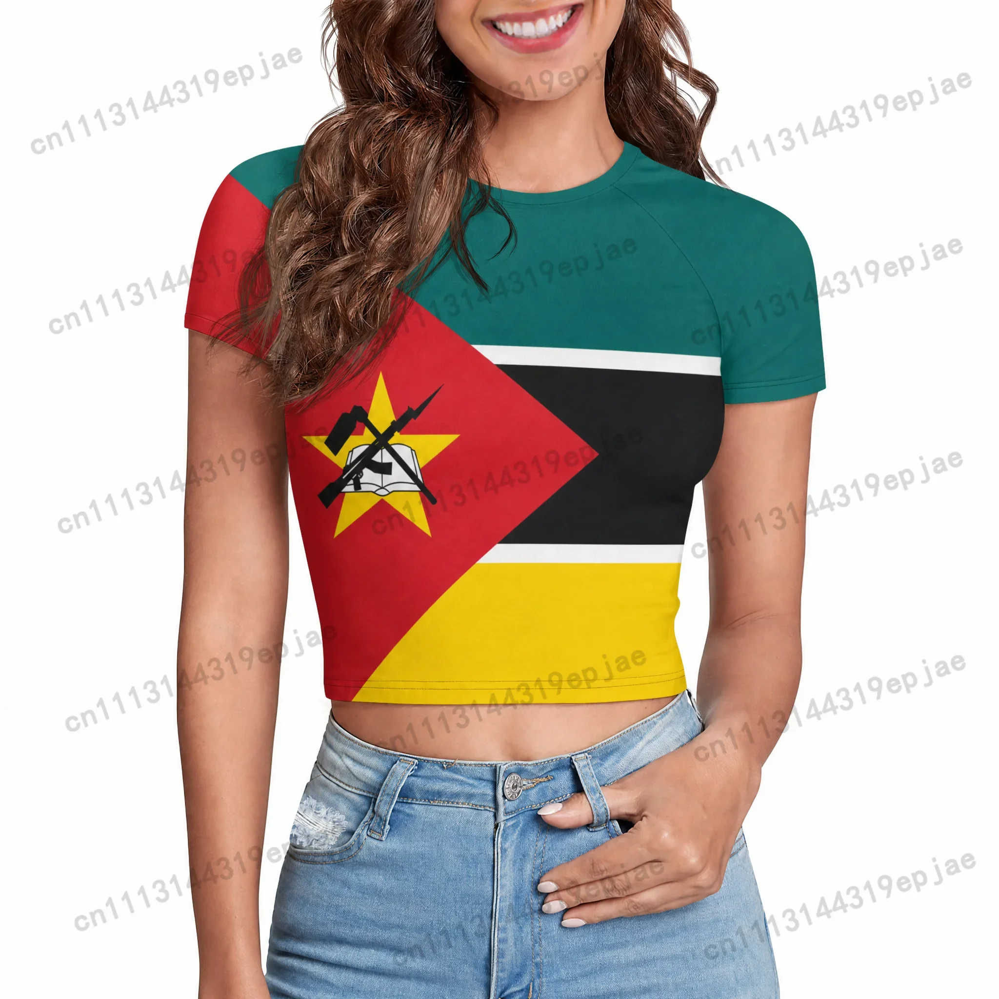 Women Morocco Namibia Flag Print Crop Tops T-shirt Short Sleeve Neck Girls Y2K Tee Jersey Casual Streetwear Summer Sports Tees