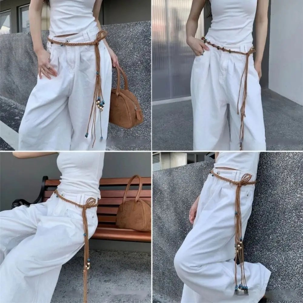 

Fashion Ethnic Style Waist Chain Versatile Women Waistband Bohemian Woven Belt Clothing Ornament Retro