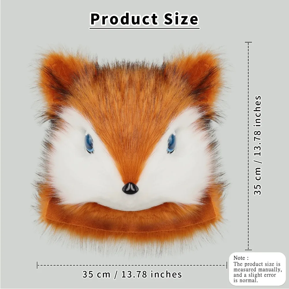 Handmade Squirrel Mascot Head Costume Fox Animal Head Mask Cosplay Halloween Suitparty Anime Plush Fursuit Costume Accessory