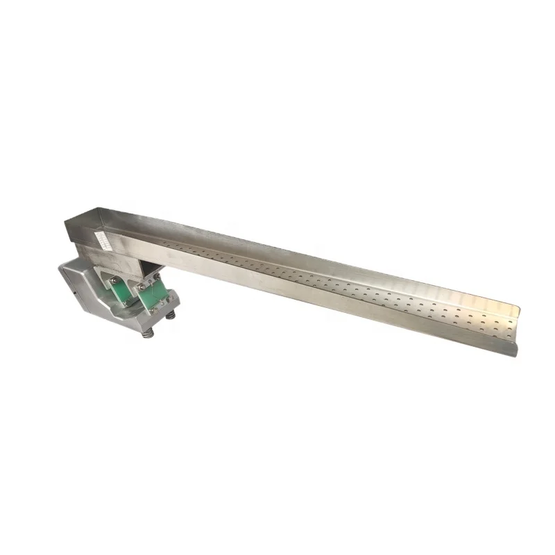 Elongated Perforated Bowl Electromagnetic Vibrating Feeder, Long Slotted Trough for Granular Materials, 1 Year Warranty