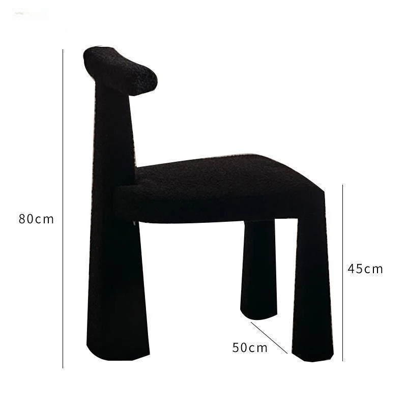 Silent Wind Lamb Plush Dining Table And Chair Designer Style Chair Modern And Simple Household Makeup Stool