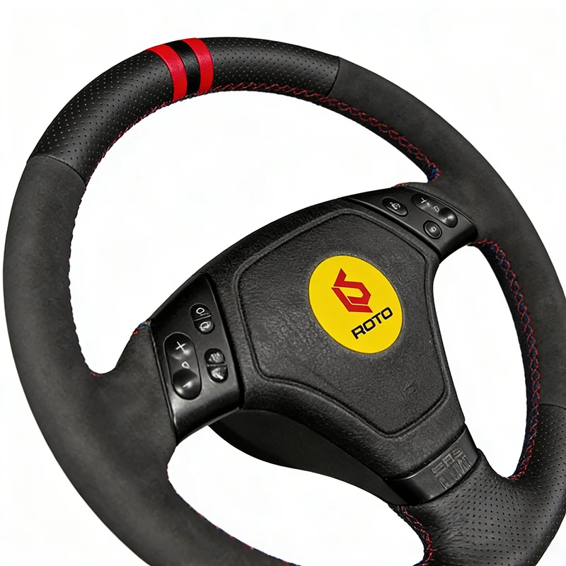 Hand-Sewn Braid Steering Wheel Cover for BMW E36 1996-2000 E46 1998-2000 Car Steering Wheel Protector Auto Interior Accessories