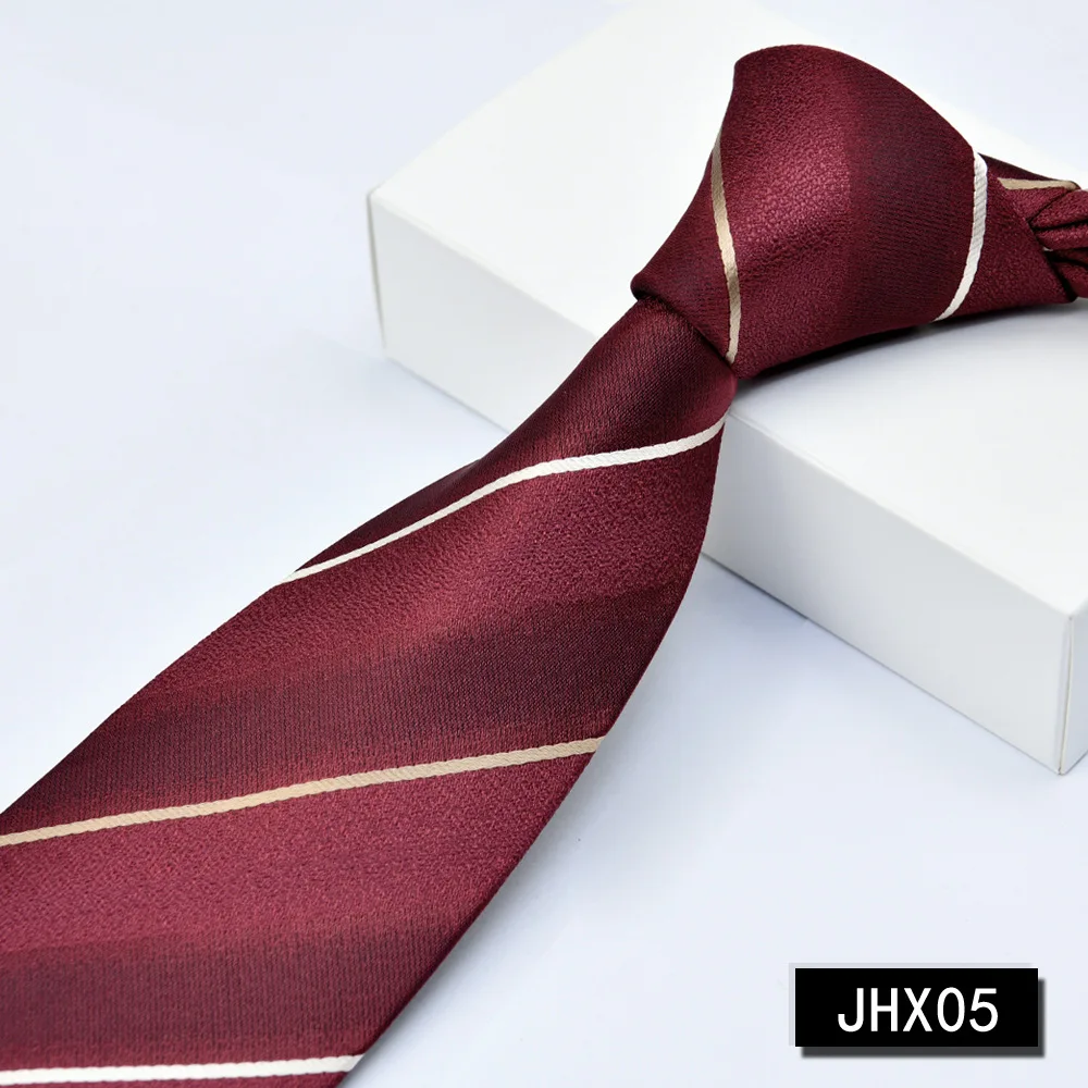 Luxury Elegant Delicate Thin Striped Woven Necktie For Men Burgundy Gradient Base Cream‑White Jacquard Formal Business Banquet