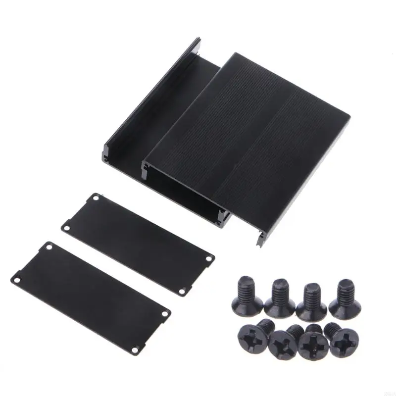R66a الألومنيوم مربع العلبة DIY المشروع الإلكترونية الأداة الأسود للحالة 120x97x4