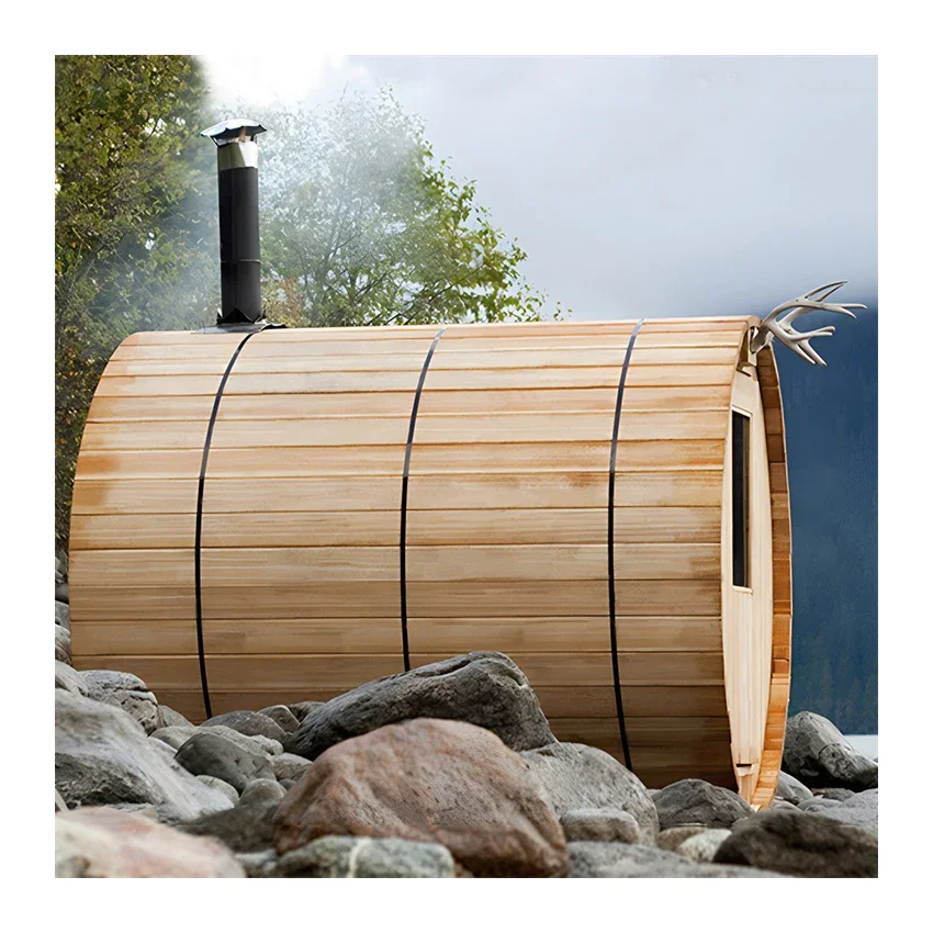 Cheapest  Outdoor for 6 Person Hemlock Wood Large Barrel Sauna  Room