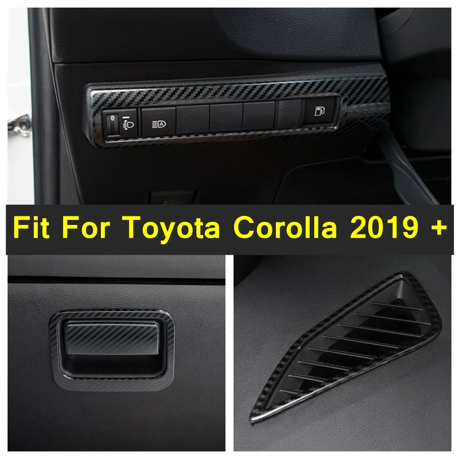 

Carbon Fiber Upper Air Outlet / Water Cup Panel / Head Lights Switch Cover Trim For Toyota Corolla 2019 - 2024 Auto Accessories