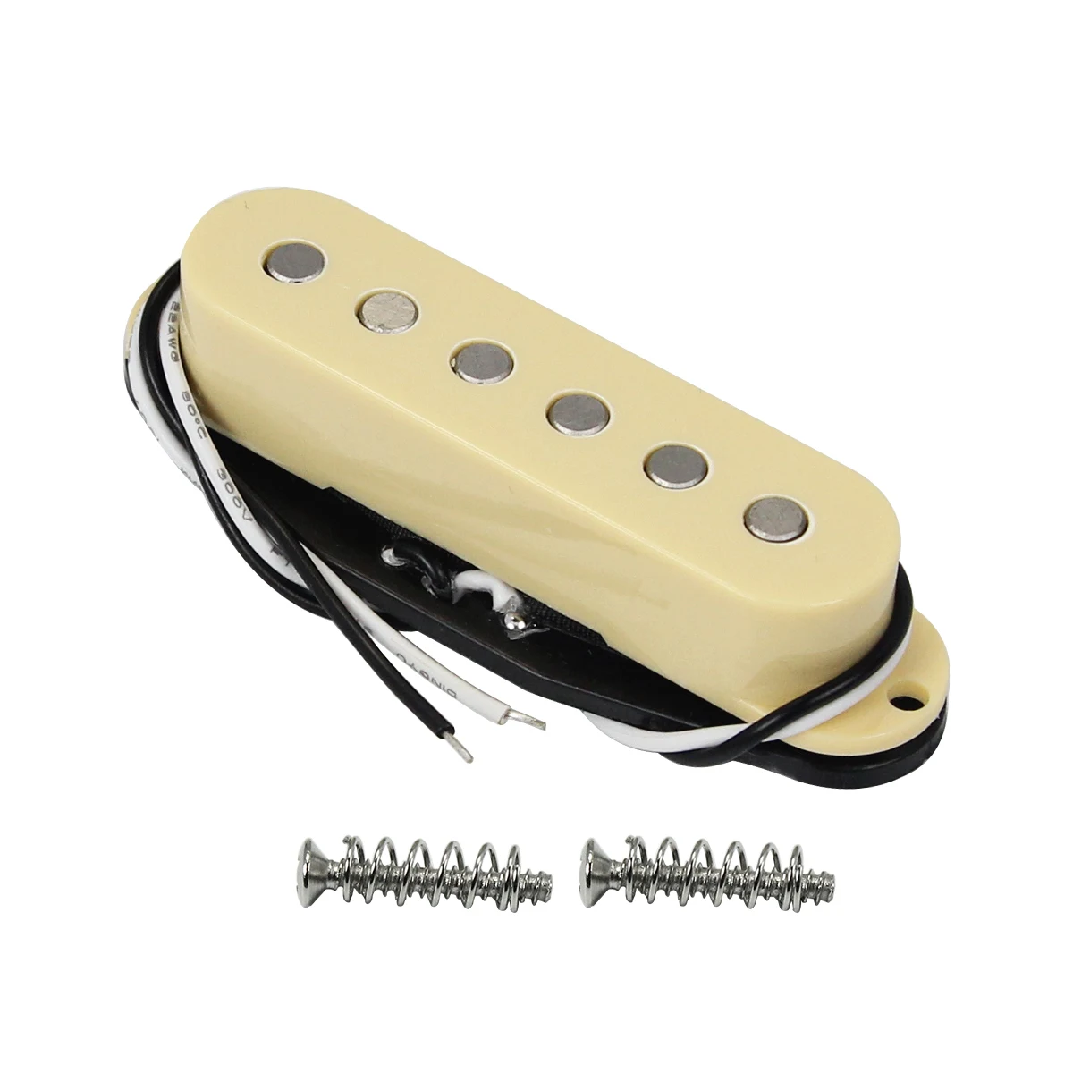 FLEOR 3PCS Flat Top Pole Pieces Vintage Alnico 5 Single Coil Pickups Guitar Pickups 50/50/52mm Set Cream for FD ST Guitar Parts