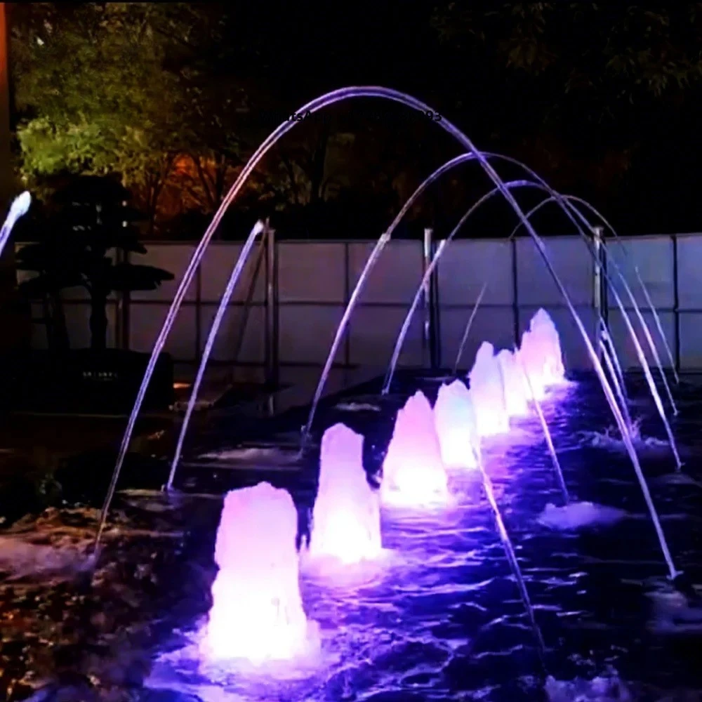 DEWY Luxury Commercial Modern Stainless Steel Customized Outdoor Fountain with Dance Sync Music for City Square Scenic Projects