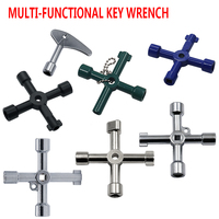 4 Way Universal Cross Triangle Wrench KEY for Train Electrical Elevator Cabinet Valve Alloy Triangle