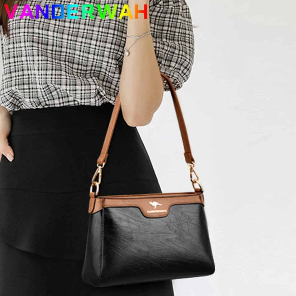 Leather Women Messenger Bag 2024 Small Lady Handbags Luxury Designer Female Shoulder Cross Body Sac High Quality Purse Wallet