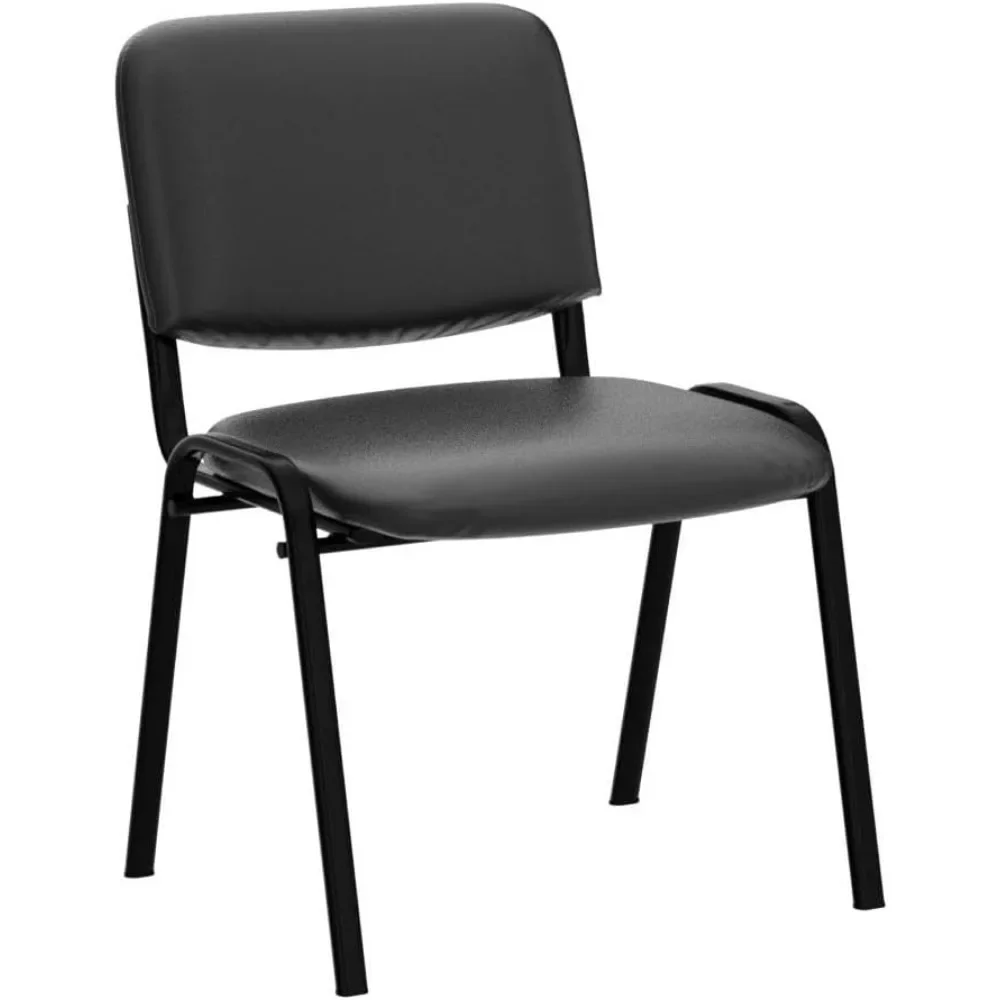 

Set of 5 Waiting Room Chairs – Stackable PU Leather Office Guest Seats with Armless Design | for Conference, Reception & Meeting