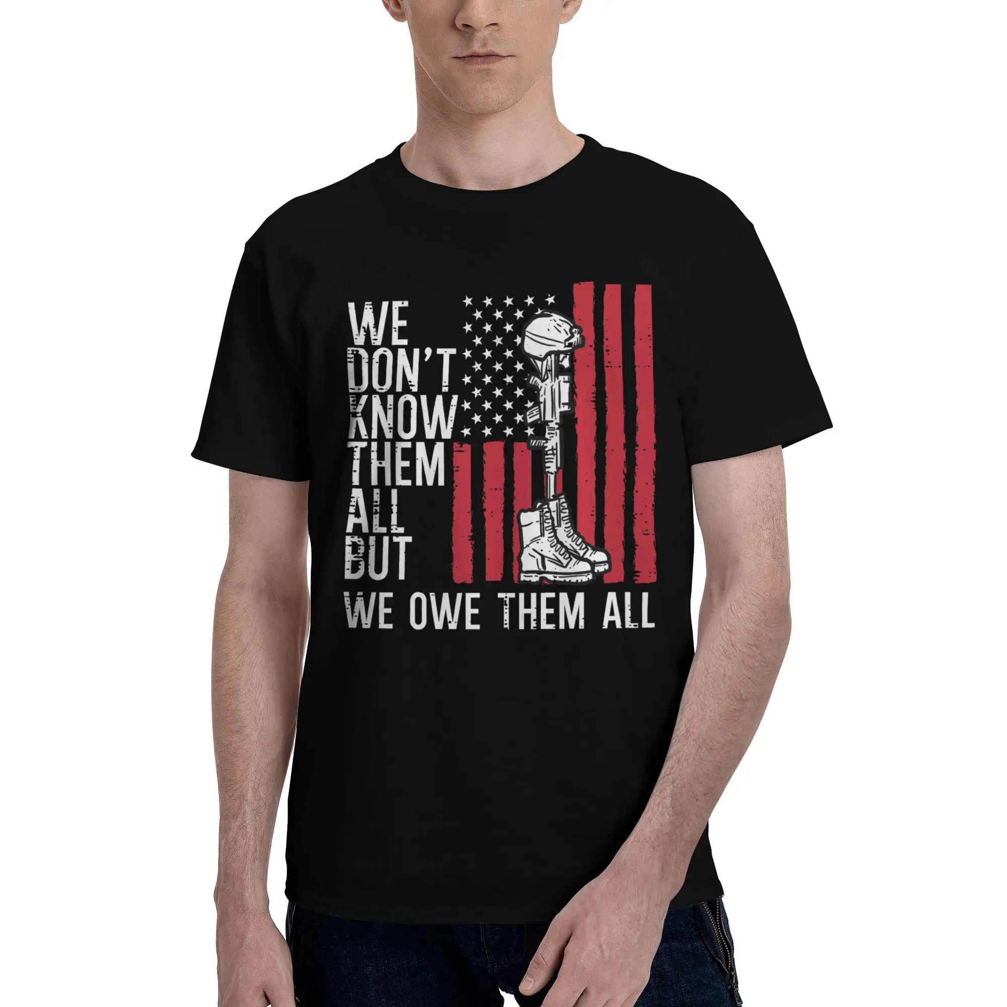 Nous ne les connaissons pas tous, mais nous leur sommes redevolus tout ce qu'ils ont fait pour nous. T-shirt fantaisie 100% coton pour hommes, pour le Memorial Day.
