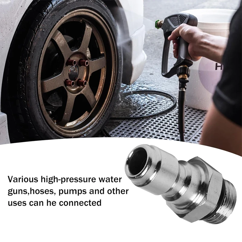 1/4 Quick Release Connector 14mm Male Thread to 1/4 inch  Adapter Pressure Washer Sprayer Snow Foam Lance Bottle Connecting Part