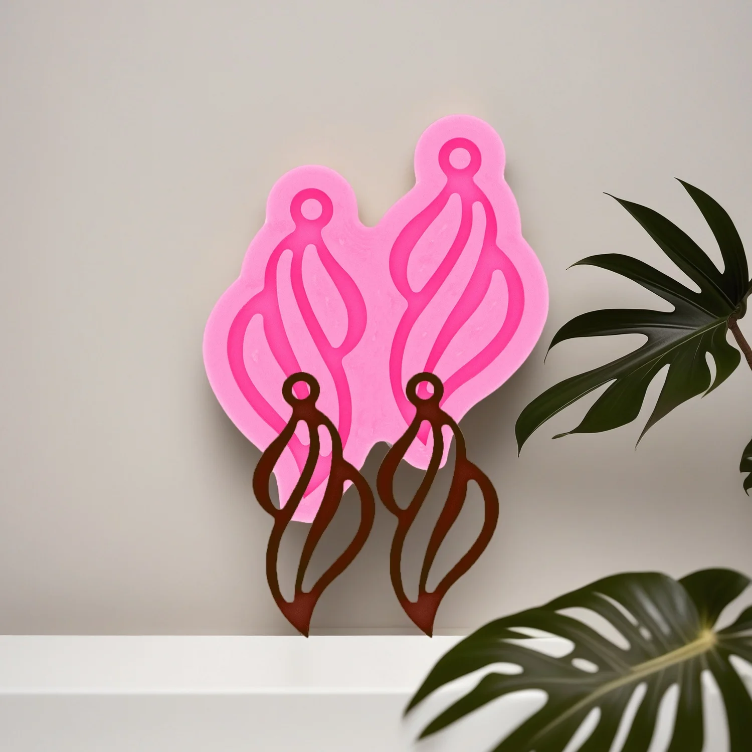 Silicone Palm tree Molds Fondant Craft Chocolate Sugarcraft Baking Cactus Mold Used In Resin Casting Earring Jewellery Pendant - view 3