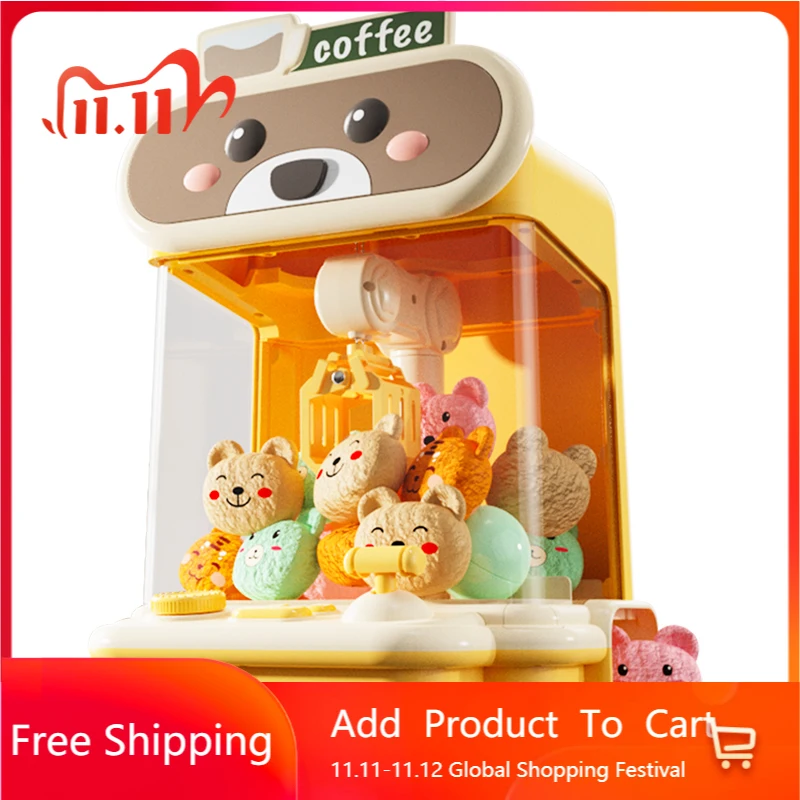 

STLF Clip Doll Machine Toy Small Electric Milk Tea Clamp Doll Toy Machine Mini Claw Machine for Kids