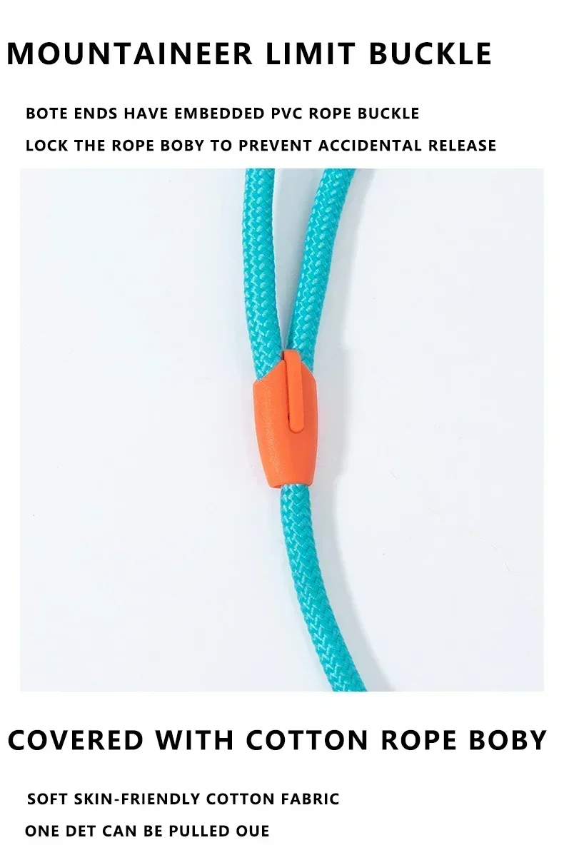 150 cm rundes Trainingseil für Hunde, leichtes Nylon-P-Kettenhalsband, verstellbar für kleine und mittelgroße Hunde, Gehleine, Heimtierbedarf – Detail 6