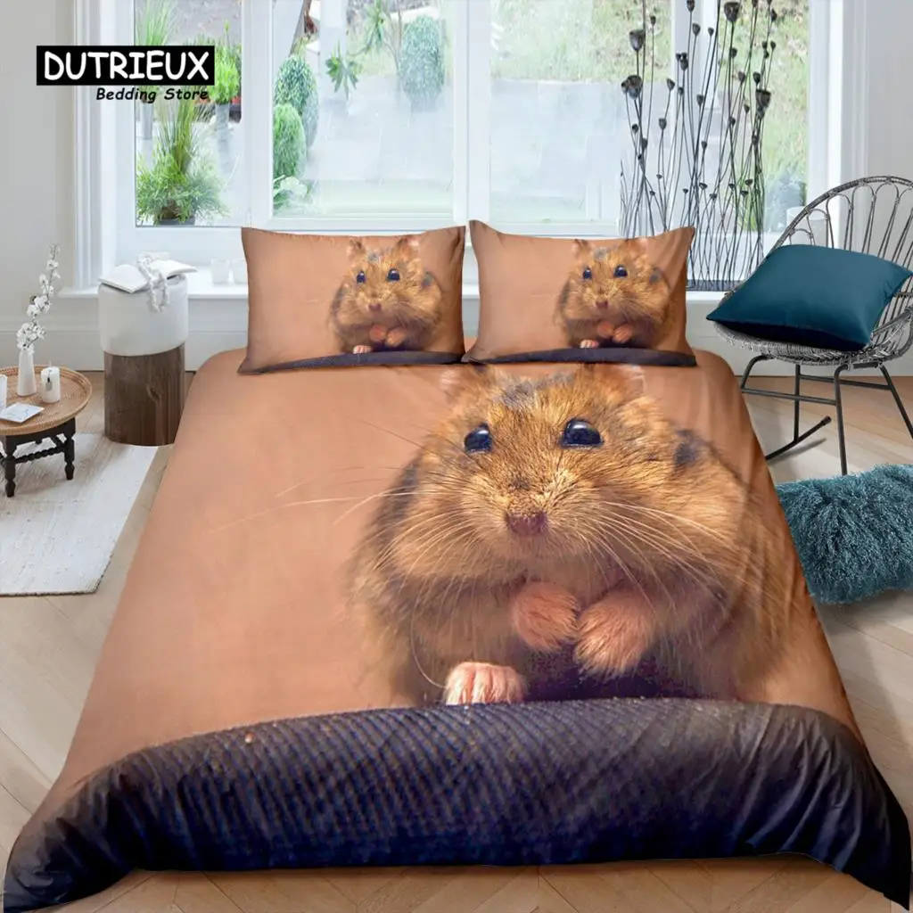 

Home Living Luxury 3D Hamster Bedding Set Kids Duvet Cover Pillowcase House Pet Bedding Set Queen and King EU/US/AU/UK Size