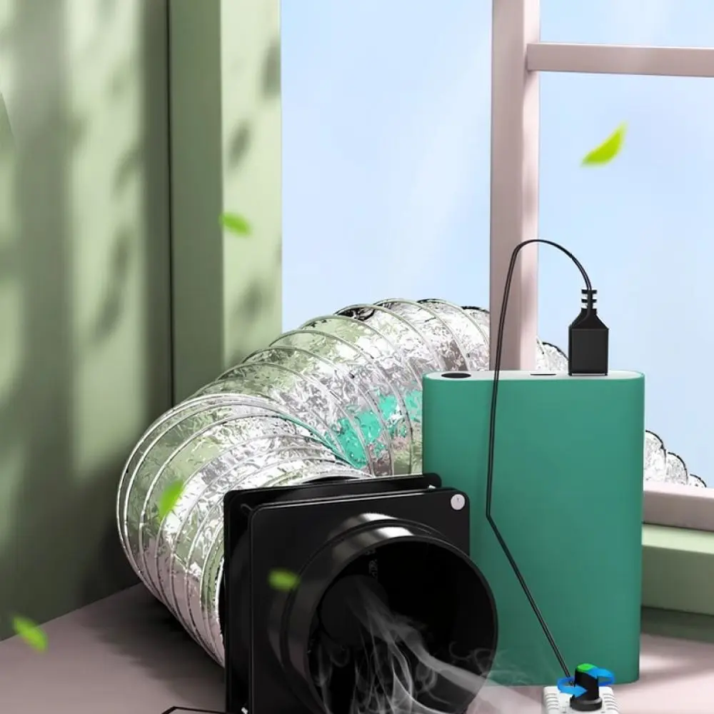 Home Ventilation Blower USB Exhaust Fan Kitchen Adjustable Speed Duct Extractor Powerful Air Circulation Cooling Device Unit