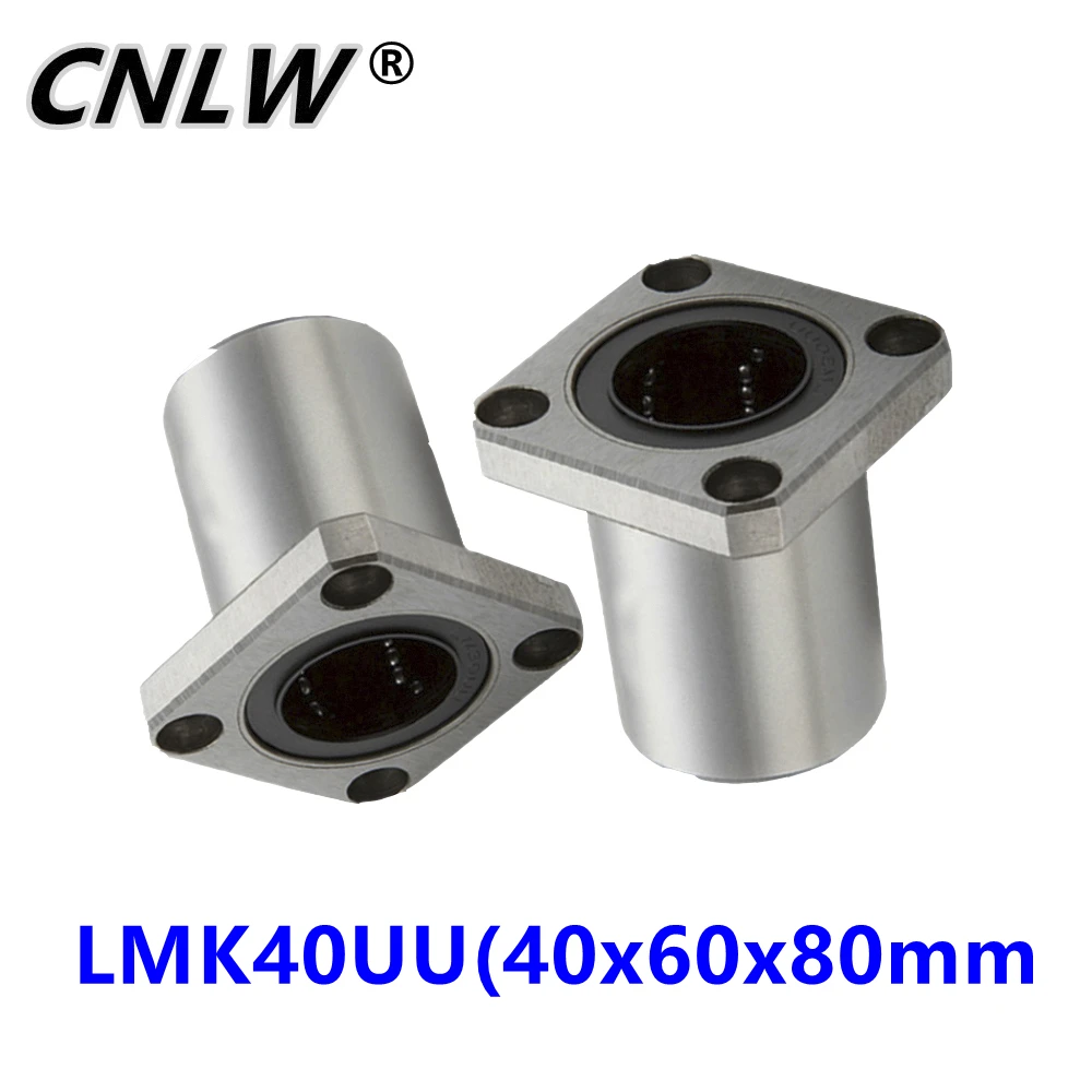 

1 PCS LMK Square Flange Linear Motion Bushing LMK Ball Bearing LMK40UU Bearing Steel For 3D Printer Linear Rod Part CNC