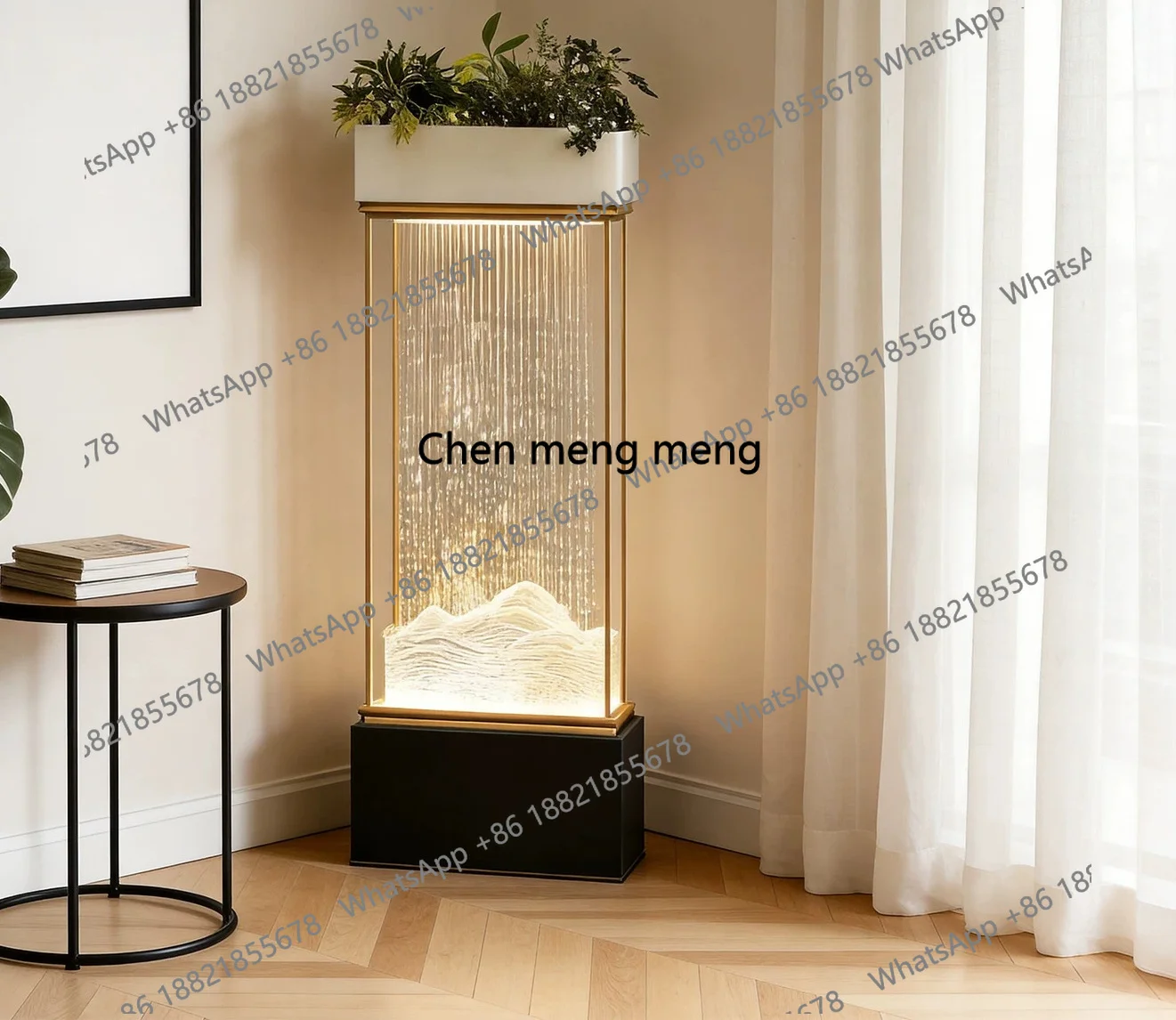 

Modern feng shui curtain wall floor-to-ceiling ornament housewarming gift water feature lamp living room entrance advanced