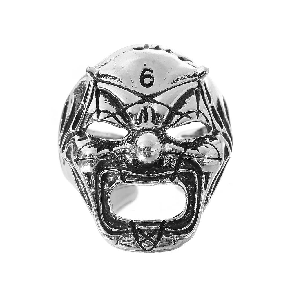 Simple Fashion Punk Hip-hop Trend Clown Skull Mask Men's and Women's Rings Personalized Street Niche Rock Party Ring GiftJewelry