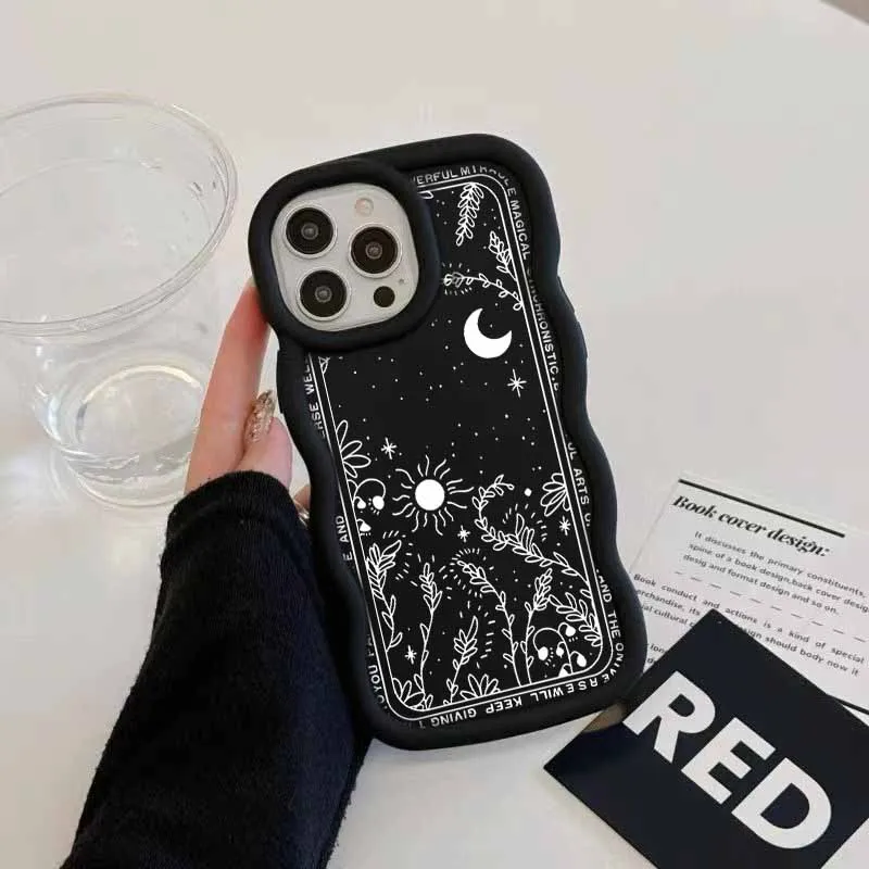 Art Fresh Moon Star Phone Case for OPPO A7 A9 A15 A16K A17 A31 A38 A53 A54 A55 A57 A58 A74 A76 A79 A92 A98 4G 5G Cover