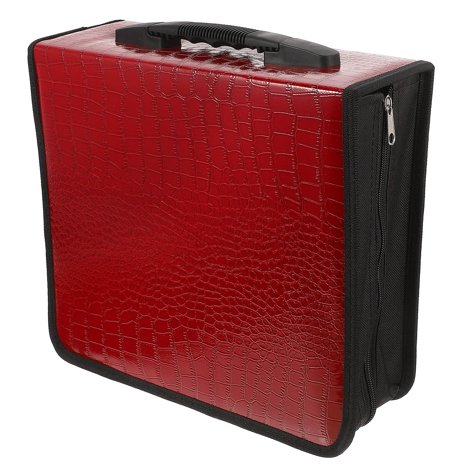 200Pieces Cd Storage Bag PU Material Large Capacity Organizer Wear Resistant Zipper Smooth Fashion Storage for Dvd Cd