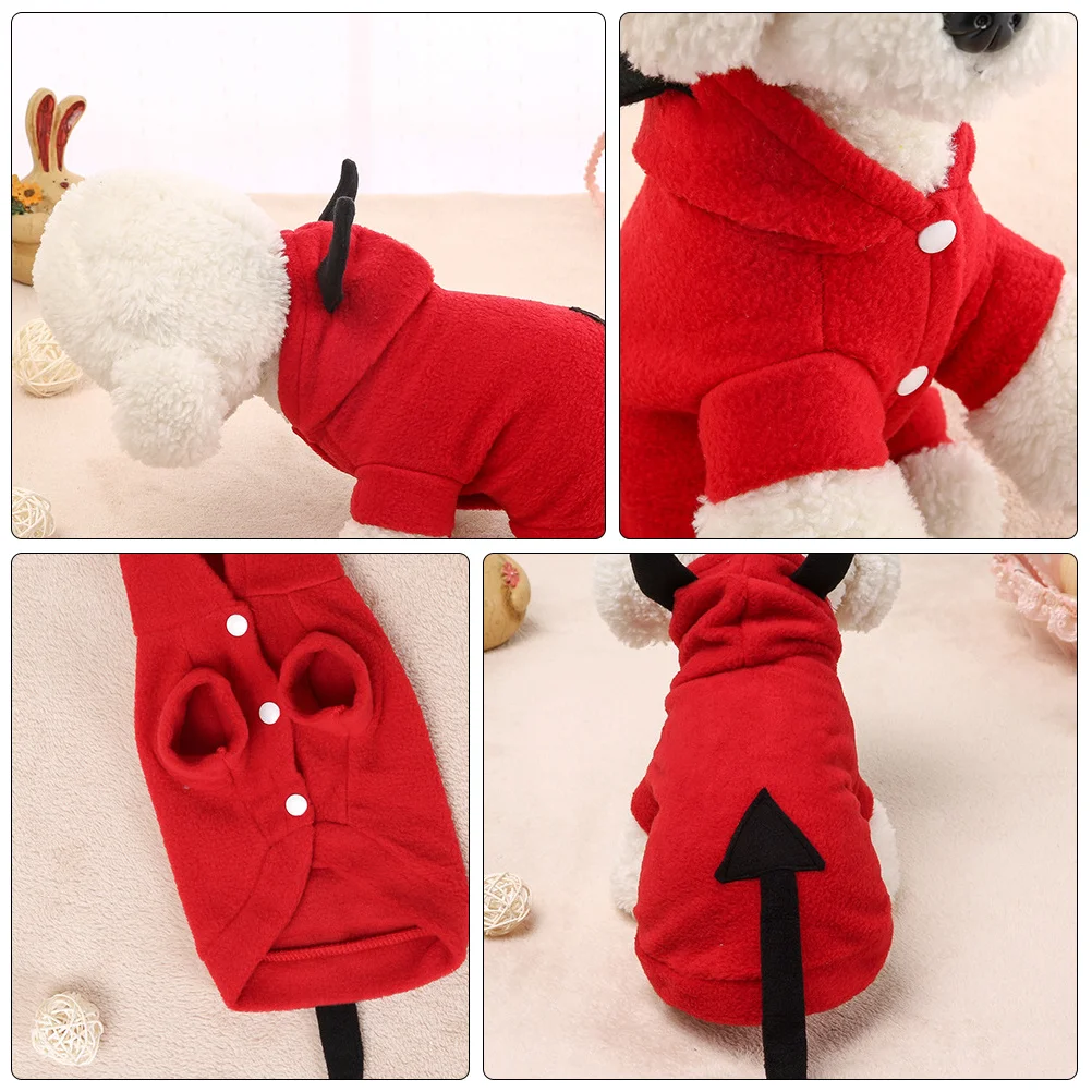 

Halloween Dog Clothes Pet Devil Costume 3D Stereoscopic Devil Shape Warm Coat for Outdoor Activities Dog Clothes