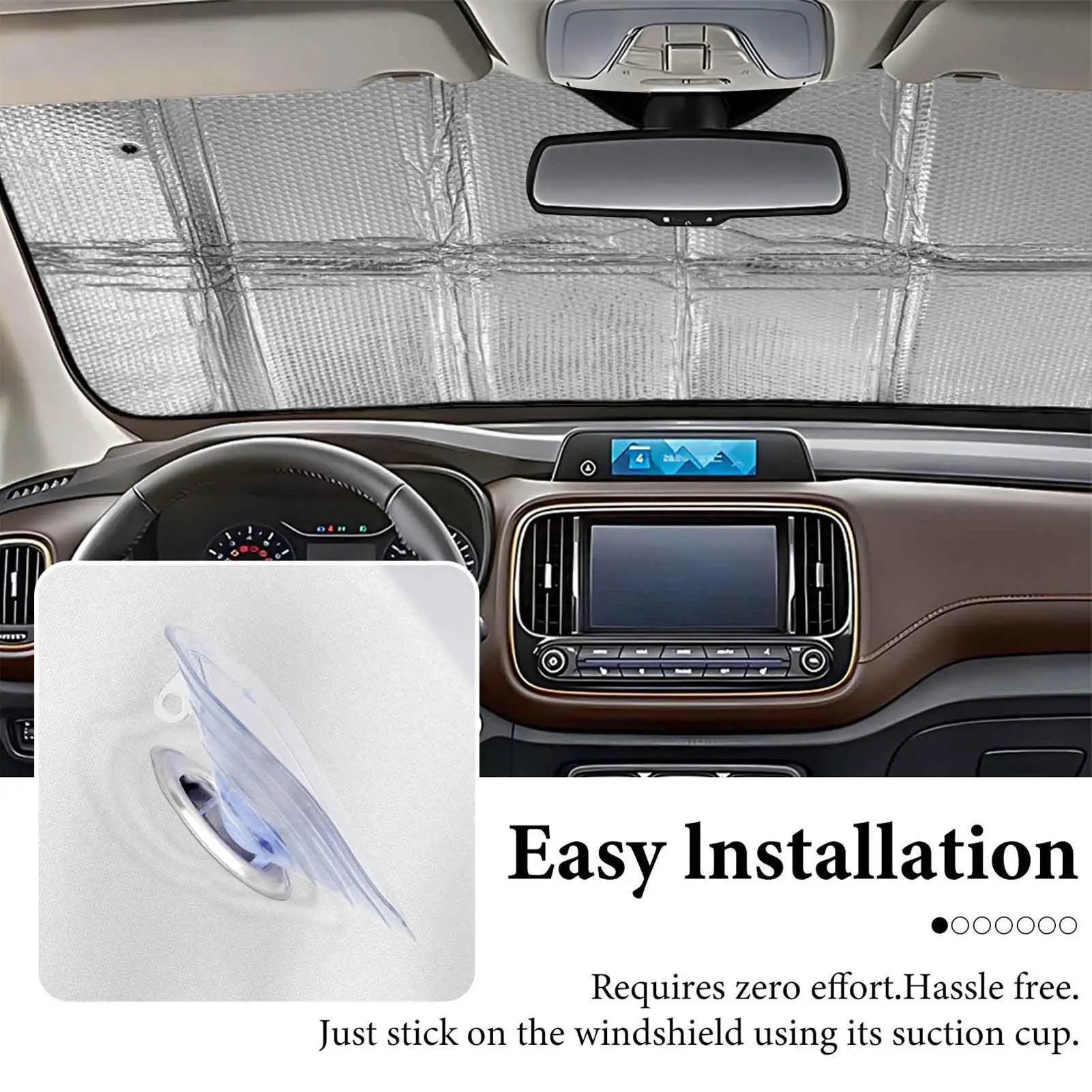 Front Windshield Sunshade For Car Solar Protection Foldable Windscreen Sun Shade With Suction Cup For SUV Automotive Blocks