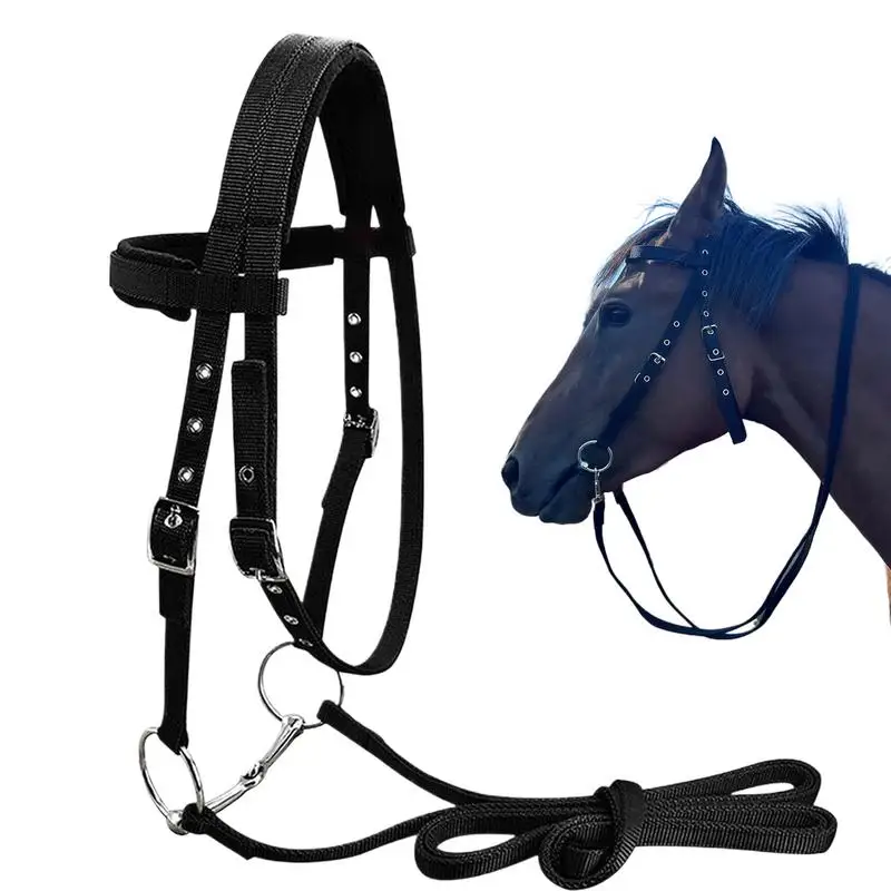 Horse Halter พร้อมหัวเข็มขัดคอ Latch สําหรับม้า Bridle 3 หัวเข็มขัด Horse Headstall เชือกตะกั่วฟาร์มม้าต้องมี