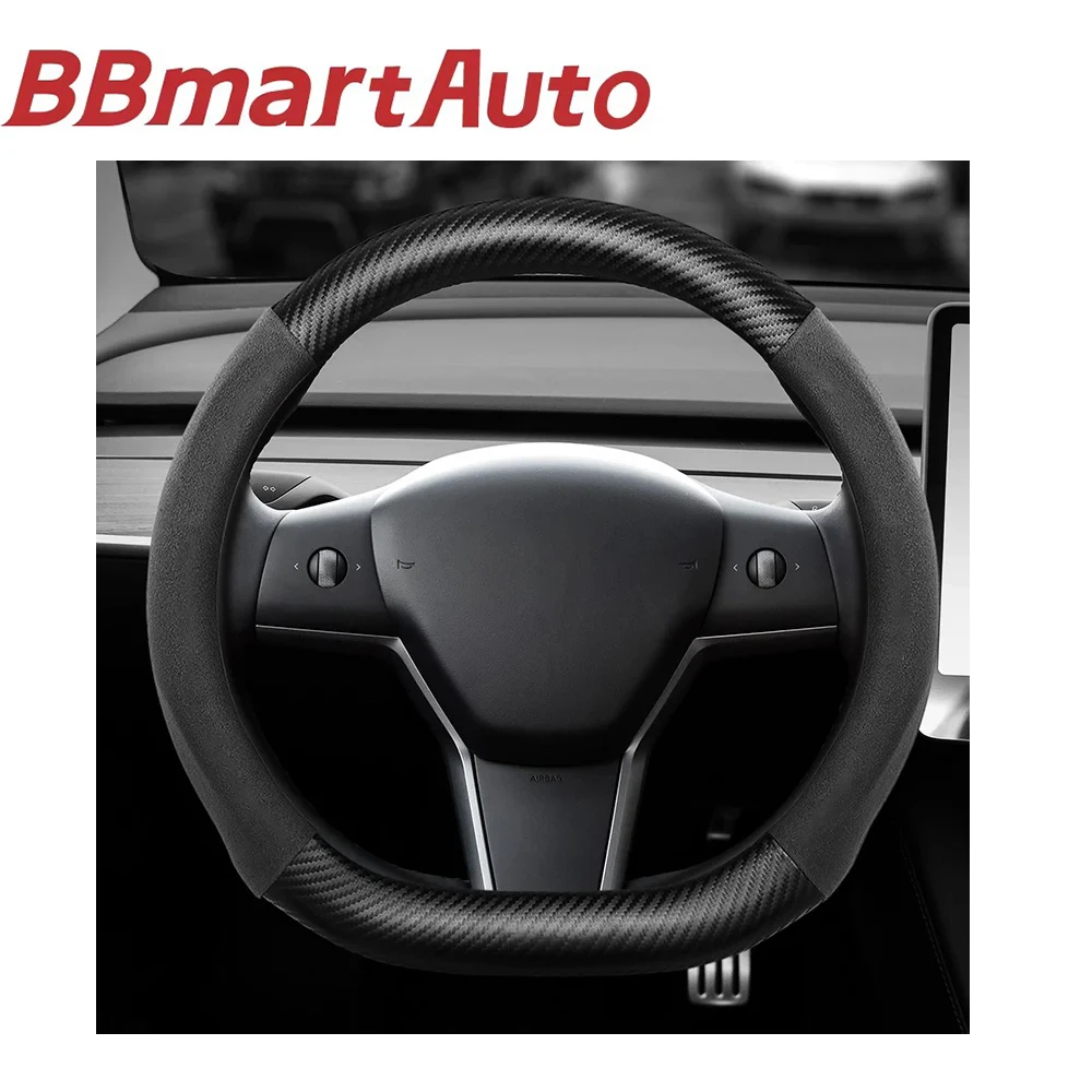 

BBmart Auto Parts for Tesla Temai second generation steering wheel cover Model 3/Y steering wheel cover Y suede ultra-thin