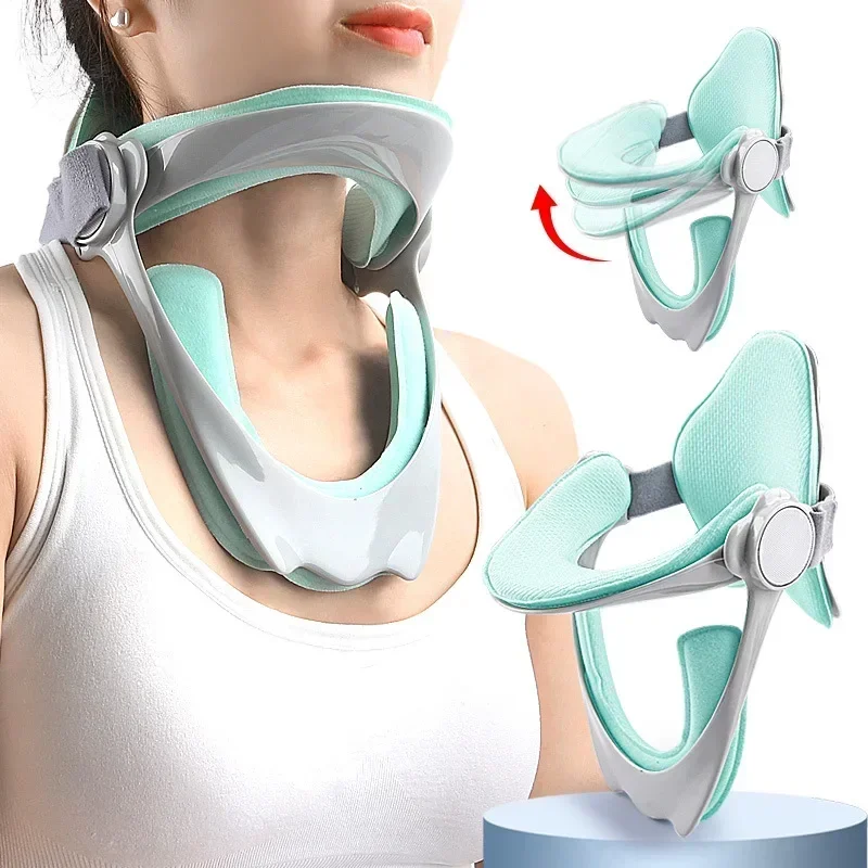 Adjustable Cervical Traction Device Posture Corrector Cervical Collar Neck Braces Support Stretcher Spine Protector Pain Relief