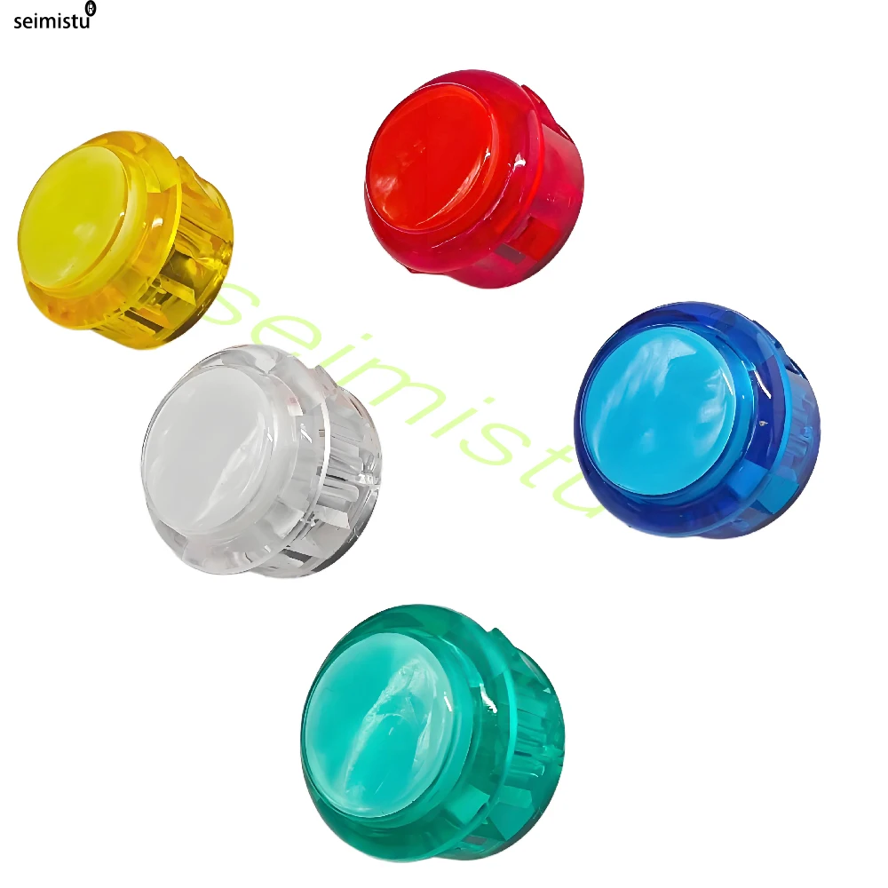 5 V LED-beleuchteter Arcade-Licht-Druckknopf, 30 mm/24 mm, durchsichtiger Kunststoff, münzbetriebener Joystick, Spielknopf für DIY-Arcade-Maschine – Detail 1