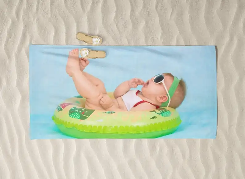 8 unids/lote Toalla de playa de sublimación personalizada para niños Toalla de playa en blanco sublimación