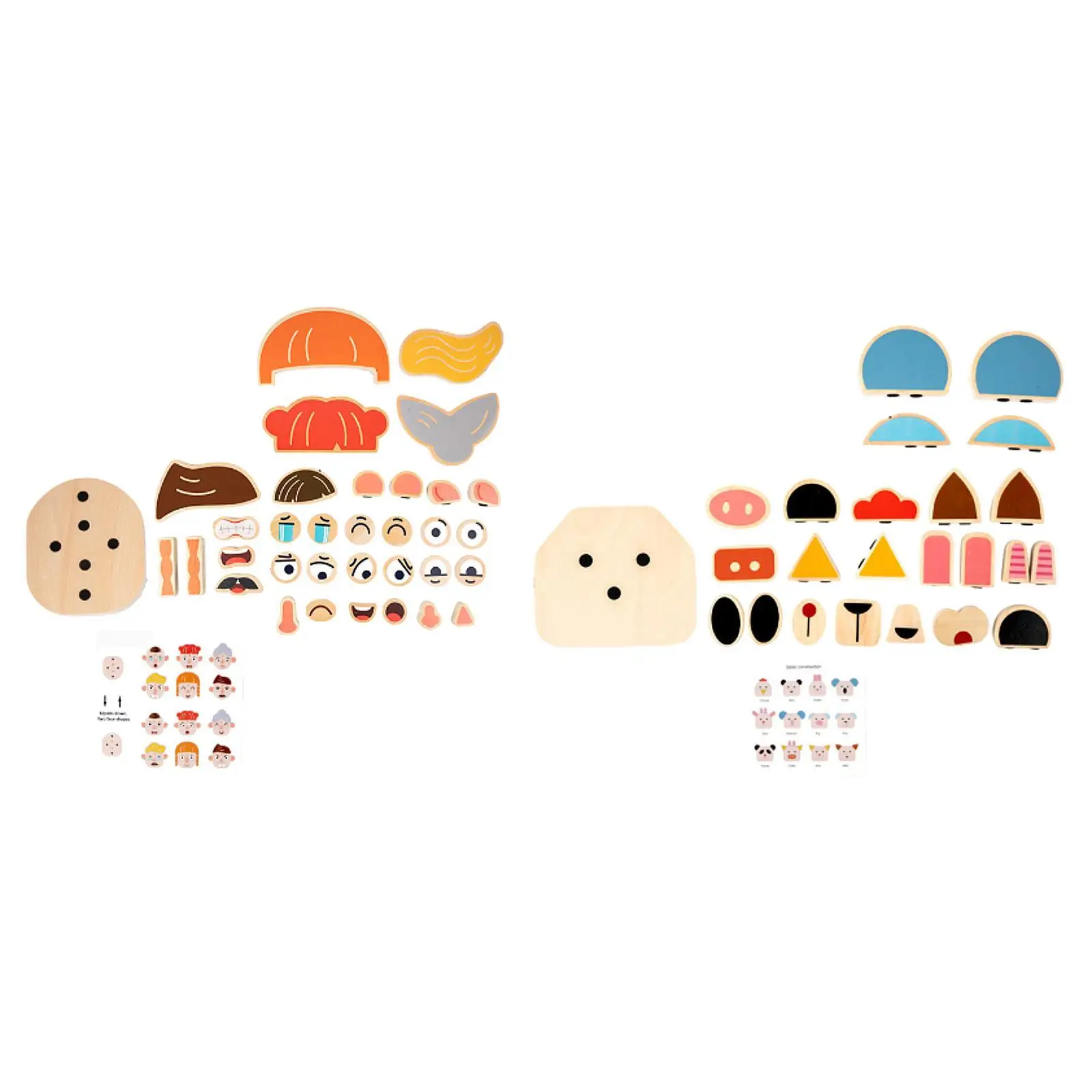 Puzzle z klockami zmieniającymi twarze, zabawka edukacyjna do nauki emocji i interakcji społecznych dla dzieci w wieku przedszkolnym od 3 lat i starszych, zabawa podróżna.