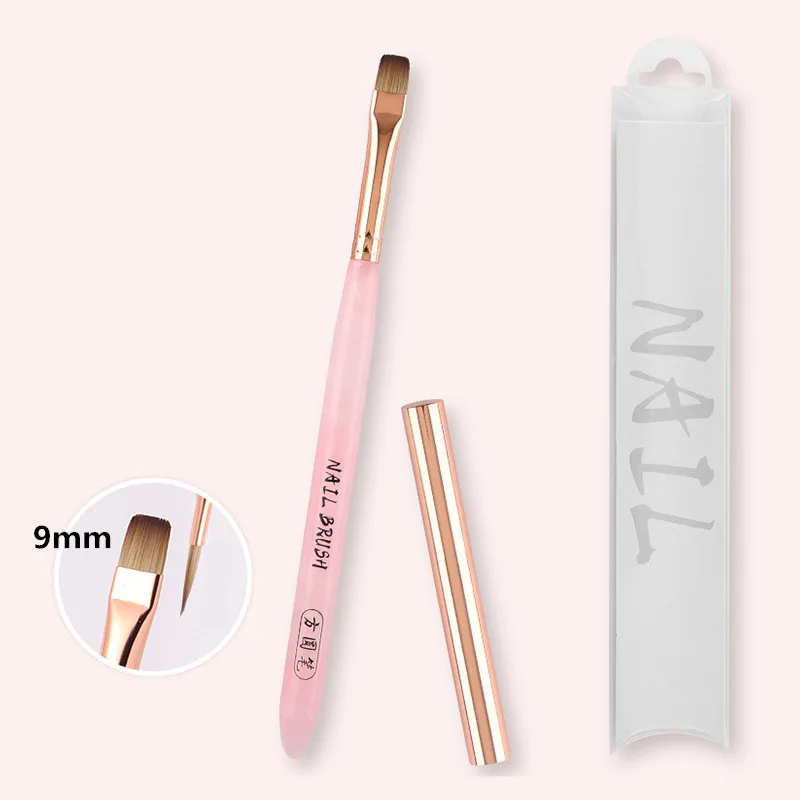 1/3PCS Pink Transparent Handle Brush For Manicure Painting Brush Uv Gel Extension Builder Drawing Pen