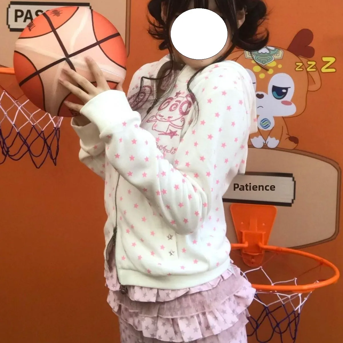 Subculture Sweet Cool Y2K Little Devil Hoodie Women's Spring Autumn Design Slimming Cardigan Outerwear Long Sve