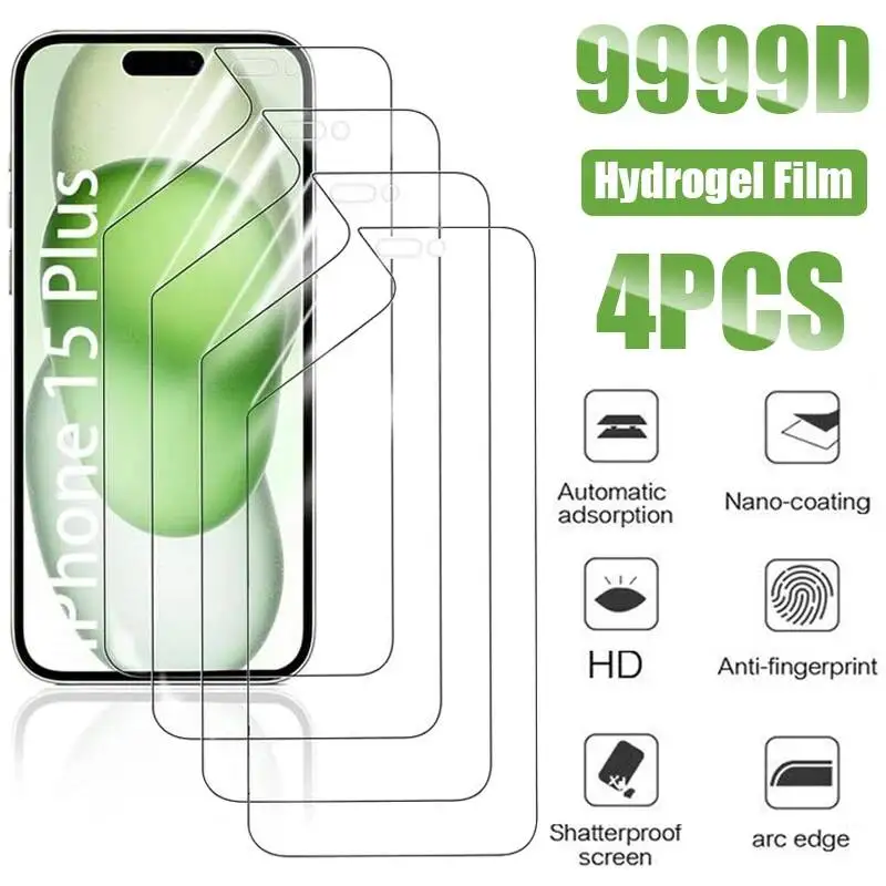 

4Pcs Hydrogel Film 11 13 12 Mini Screen Protector For Iphone 14 15 16 Pro Max 16E 7 8 Plus SE 2020 2022