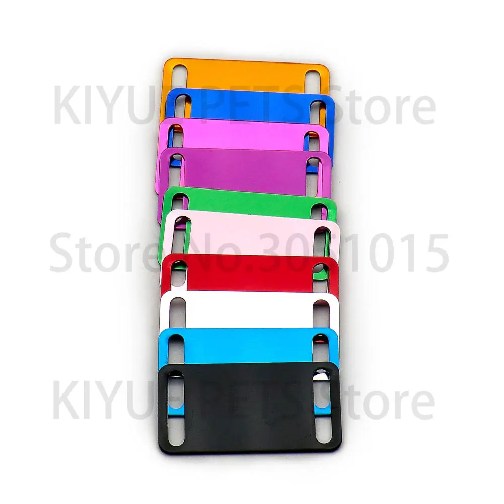 KIYUE 20 szt. Aluminiowe identyfikatory dla zwierząt, tabliczki z imieniem psa, personalizowane laserowo grawerowane tabliczki z numerem telefonu dla kota, breloczki, akcesoria. — zdjęcie 6
