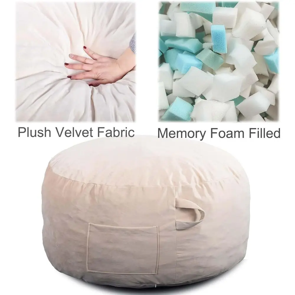Kursi Bean Bag Beludru dengan Isian Busa Memori untuk Dewasa, Remaja, dan Anak-Anak - Sofa yang Dapat Dilepas untuk Ruang Tamu dan Asrama