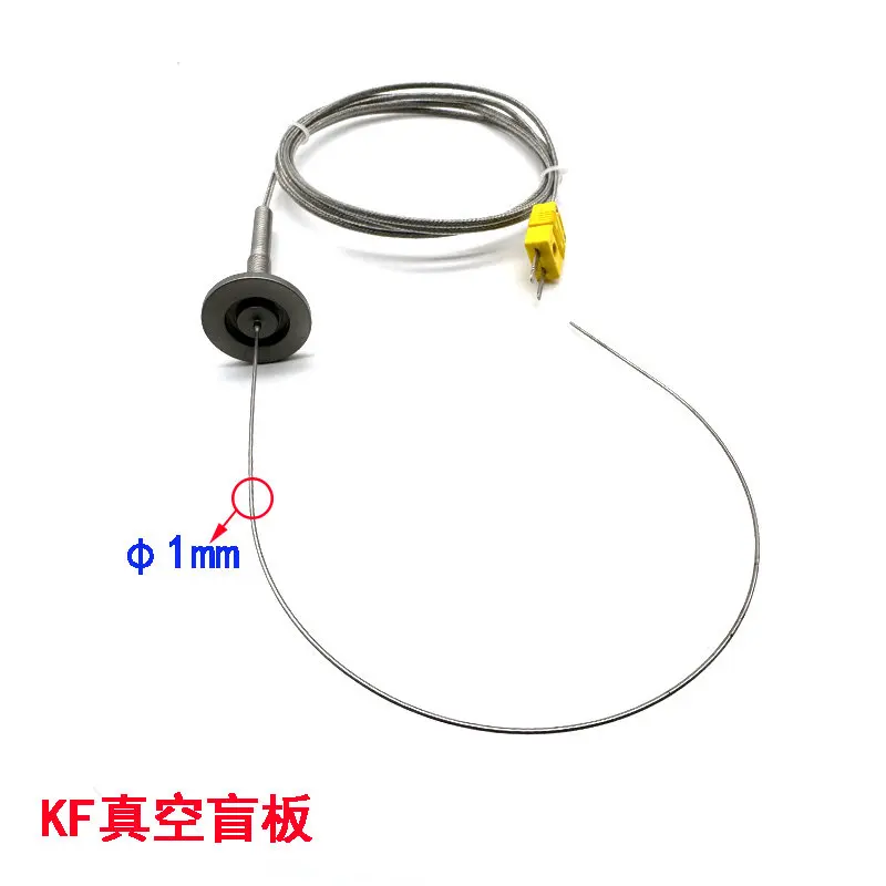 KF Vacuum Blind K Type Armored Thermocouple PT100 Thermistor CF Flange Temperature Sensor Bendable Probe