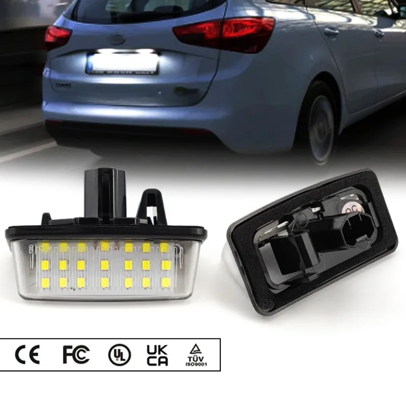2 قطعة LED لرقم لوحة ترخيص ضوء مصباح سوبر وايت خطأ مجاني تويوتا LED ضوء لوحة الترخيص