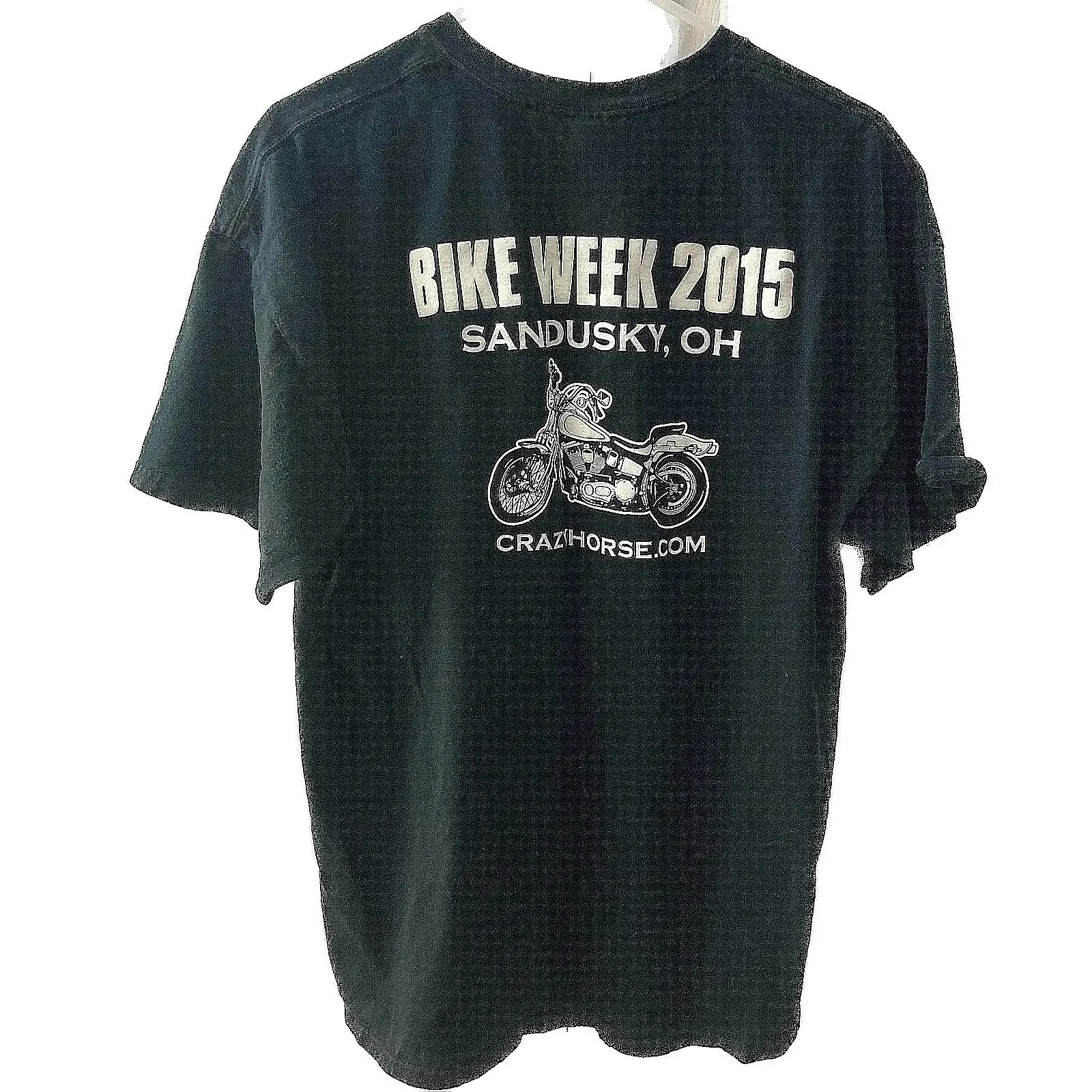 Crazy Horse Strip Club x 2015 Bike Week Ohio T Shirt Men's XL Black vintage Washed Casual homme Comfortable Slightly Versatile