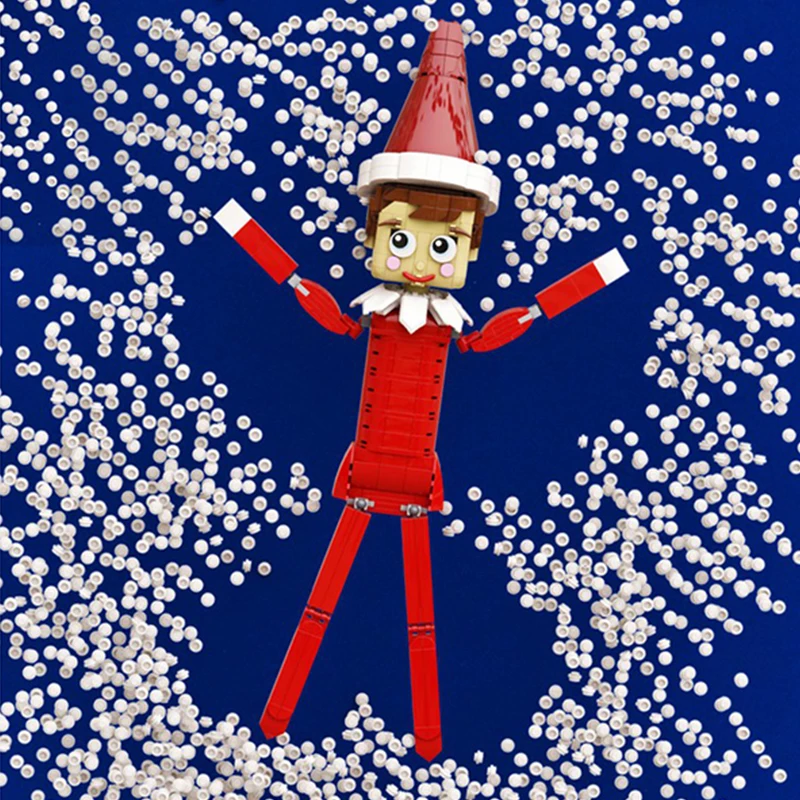 474pcs MOC Elf On The Shelf Seasonal Christmas Model Toy Building Blocks Construction Christmas Gift Assemble Creative Art 3D