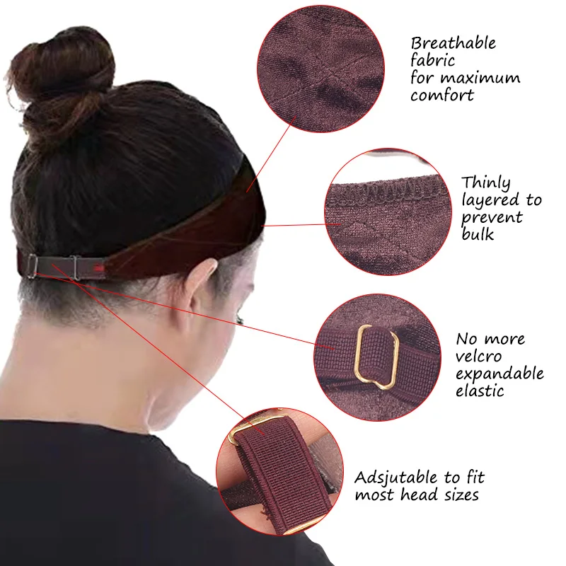 Silikon-Perückenband, elastischer Perückengriff, braun, transparent, schwarz, Stirnband zur Fixierung von Perücken, beiges Haarband ohne Gel oder Kleber, rutschfest – Detail 24