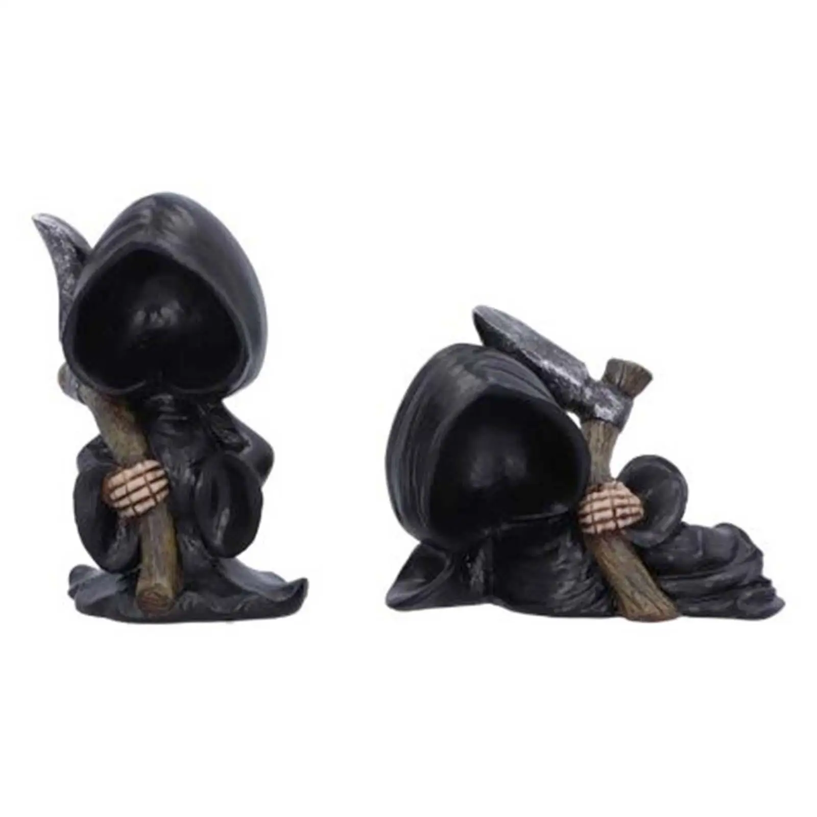 Grim Reaper Statue Ornaments Novelty Scary Death Statue Halloween Figurine for Bedroom Fireplace Desktop Display Holiday Gifts