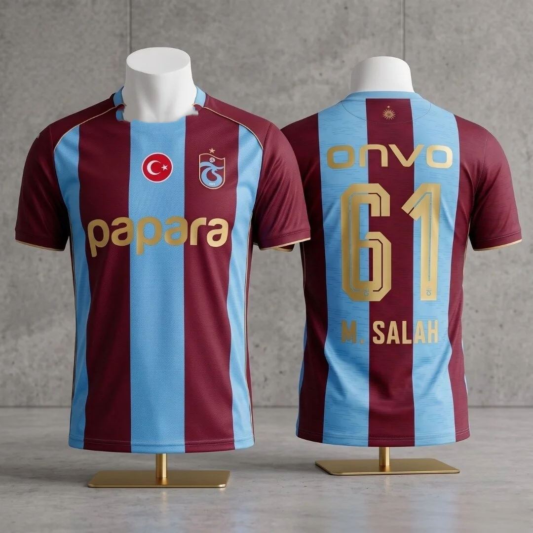 2026 Trabzonspor Salah 10 # Fußballtrikot für Herren, Sommer, 3D-Druck, Sport-Fußball-T-Shirt, atmungsaktiv, schnelltrocknend, Familienkleidung – Detail 4