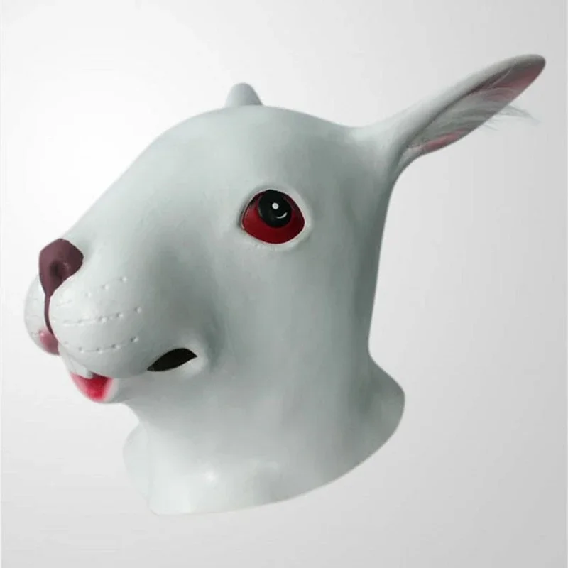 Animal Latex Rabbit Cosplay Mask, Bunny Mask, Disguises of Rabbits, Face Head, Halloween Party, New