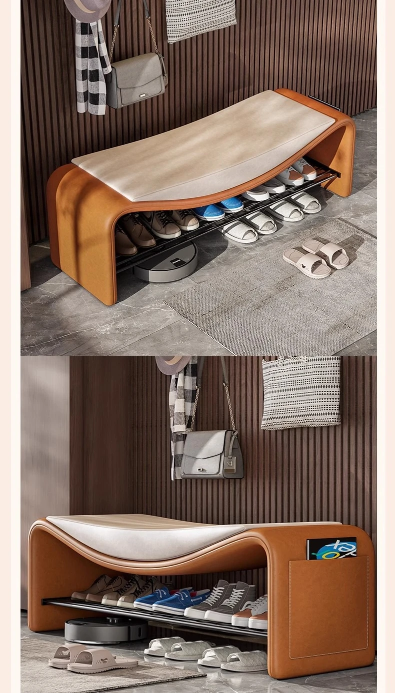 Light luxury and high-end sense, simple entry shoe change stool cabinet, entrance bench