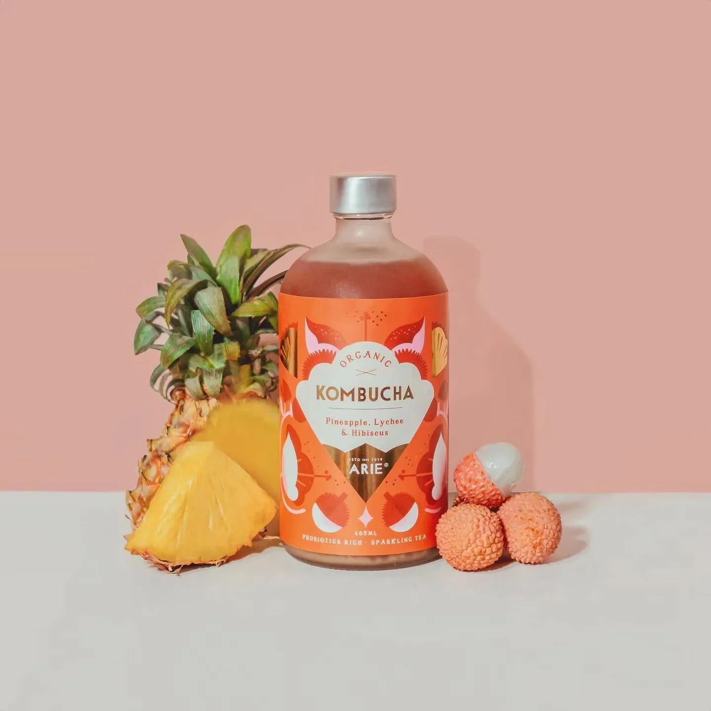 مخصص قسط Kombucha التسمية زجاجة تألق الشاي المشروبات الذهب احباط ختم لامعة الطباعة لاصق ملصق التعبئة والتغليف تسميات